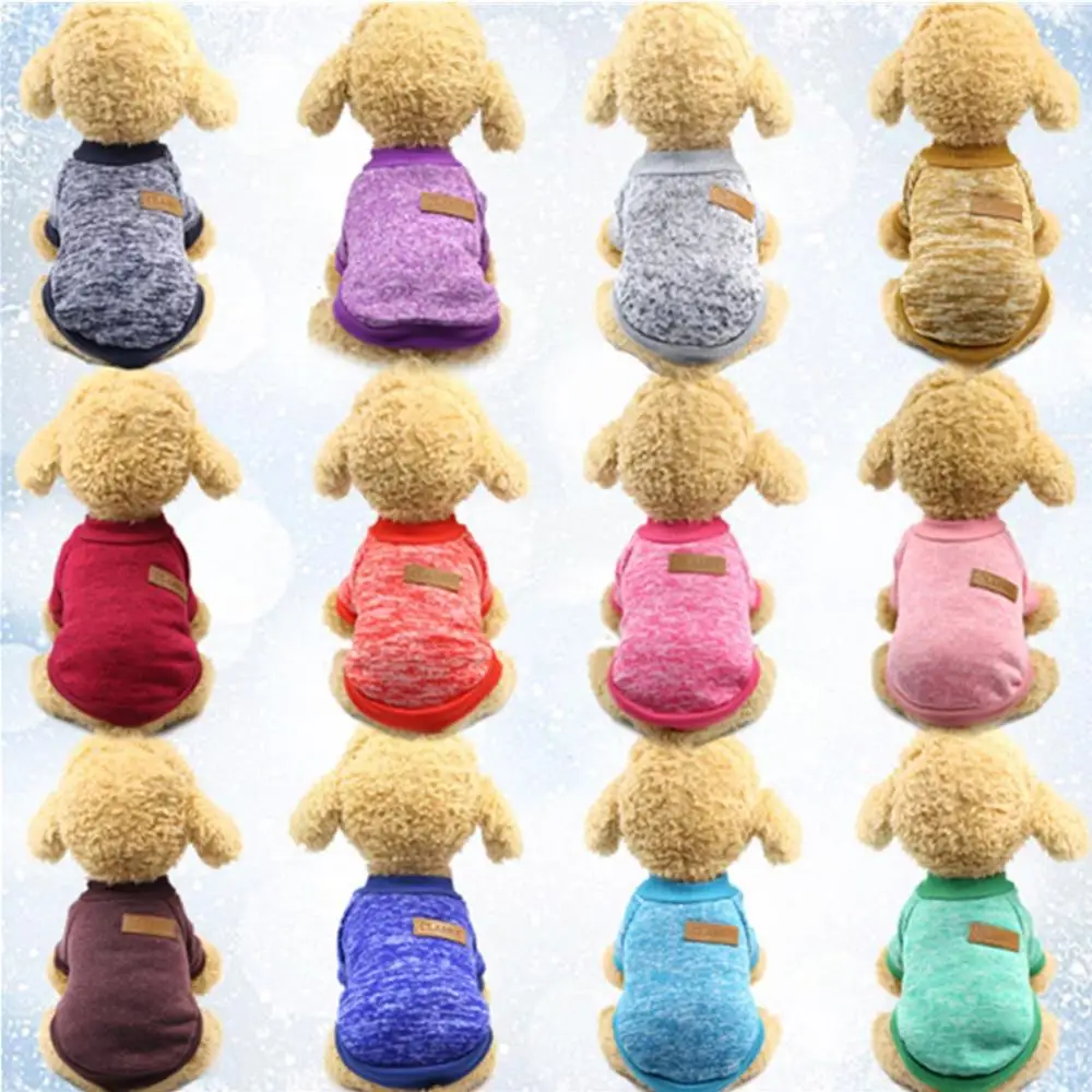 

New Colorful Classic Dog Coats Puppy Clothes Sweater shirts for Small Dog Hoodie coat Yorkie Warm Autumn Winter Pet Cat Clothing