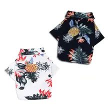 Хлопковая домашняя одежда для щенков с принтом, футболка для маленьких собак, летняя пляжная рубашка с милым принтом для собак, гавайская пляжная Повседневная рубашка туристическая