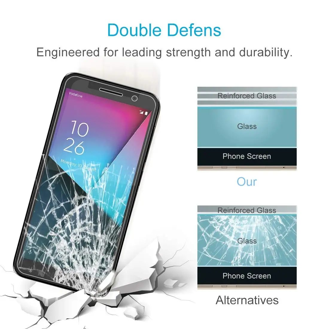 Закаленное стекло 2.5D 9H для Vodafone Smart E9 защита экрана высокой четкости от царапин