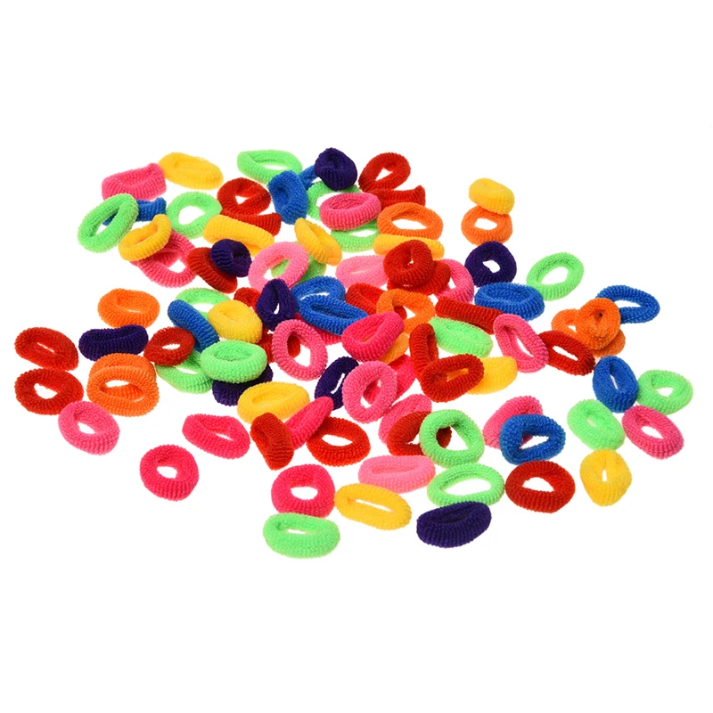 90 Pcs/ Pack Elastic Candy Color*Baby Girls' Towel Hair Ropes Kids' Hair Band lx 