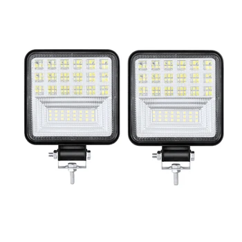 

Mini car led work light 126w square led off-road vehicle truck lights spotlight LED light bar 6000k White light
