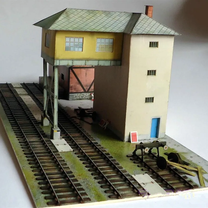 1:87 1:64 1:72 1:76 Military Scene Series of German Railway Station Building 3D Paper Model Educational Toy