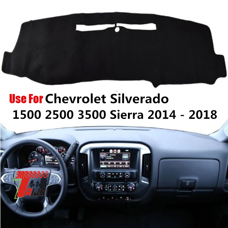 

Классическая крышка приборной панели автомобиля TAIJS Factory из полиэстера для Chevrolet Silverado1500 2500 3500 Sierra2014-2018, левый руль