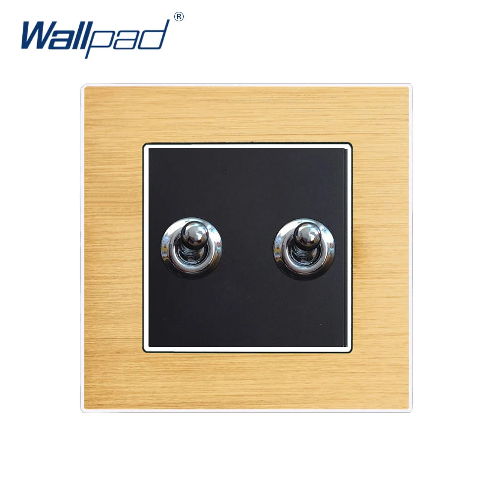 2 банды 2 способ переключателя адрель Wallpad роскошный настенный выключатель света гладкая металлическая панель прерыватель - Цвет: Gold