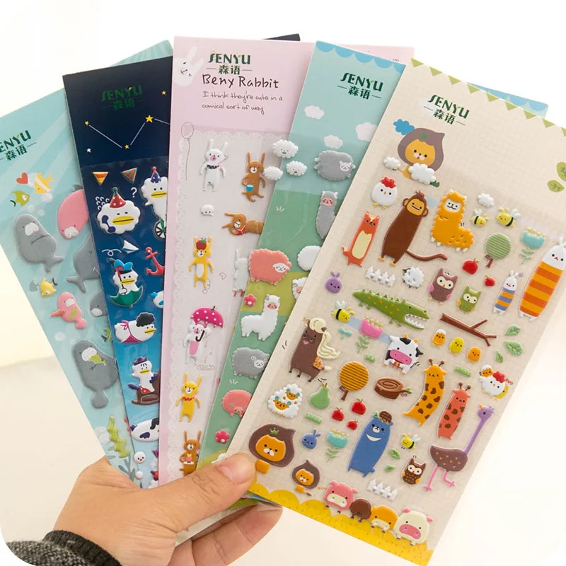 INS Kawaii 3D Cartoon Animal Deco Stickers For Phone Cup Calendar Diary Stationery Journal Scrapbook Hand Book Album Supplies