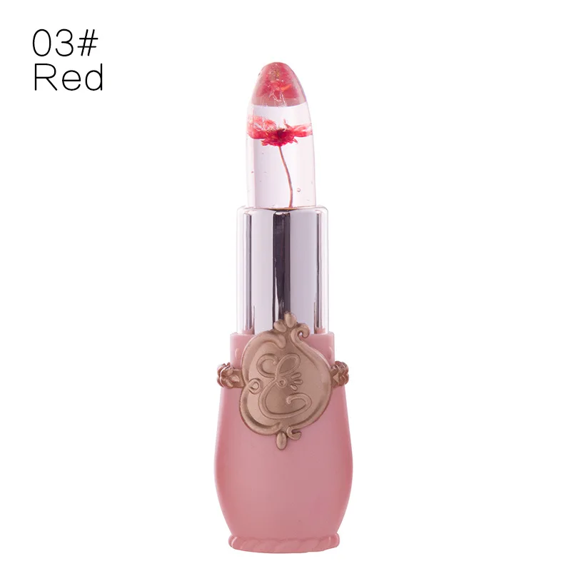 Flower Lip Blam Temperature Changed Color Makeup Moisturizer Lip Blam Transparent Long-lasting Pink Magic Lipstick Jelly 6 Color