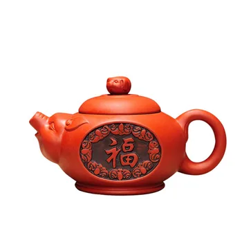 

Handmade Purple Clay Teapot Blessing Pig Kung Fu Tea Pot Kettle 300ml Chinese Tea Ceremony Friend Birthday Gift Supply