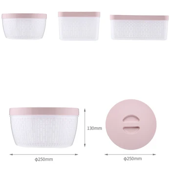 

Double Covered Basket Fresh Box Household Refrigerator Storage Kitchen Plastic Sealed Washing Cleaning
