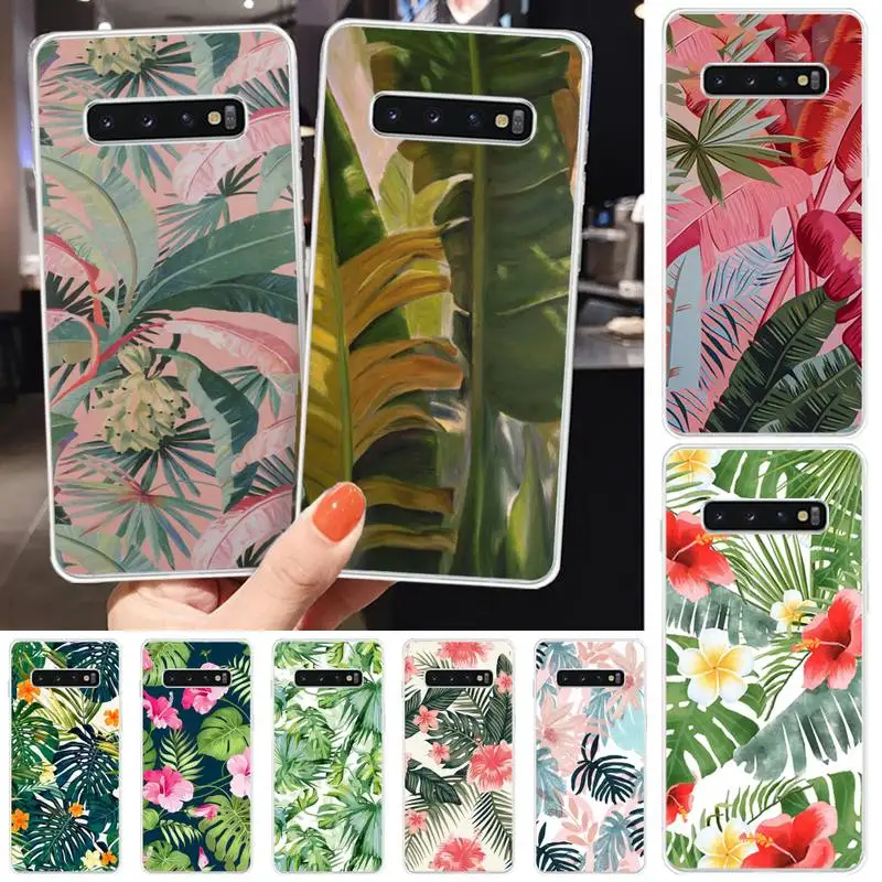 LJHYDFCNB Banana Leaves Soft Silicone TPU Phone Cover For Samsung S6 S7 edge S8 Plus S9 S10 plus E(lite) | Мобильные телефоны и