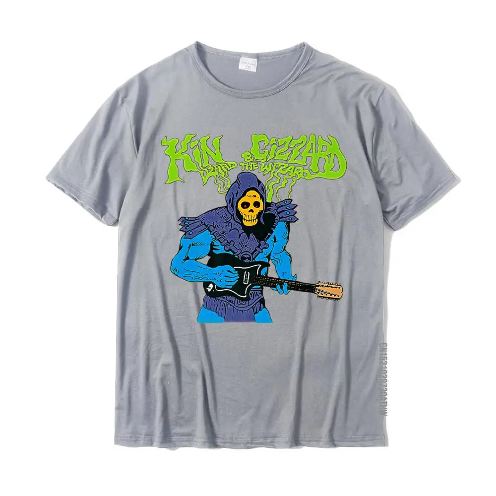 New Design Young Top T-shirts Crew Neck Short Sleeve Pure Cotton Funny Tees Geek Tee-Shirts Wholesale King Funny Gizzard The Lizard Gift Wizard Premium T-Shirt__MZ17931 grey