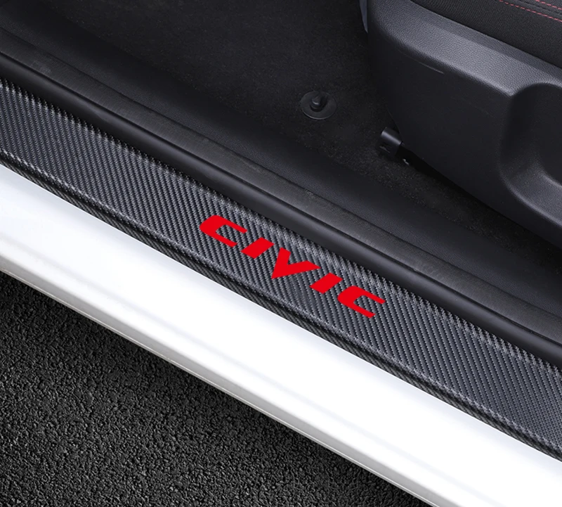 4 шт. защита порога двери для Honda Civic защитная пластина автомобиля Виниловая
