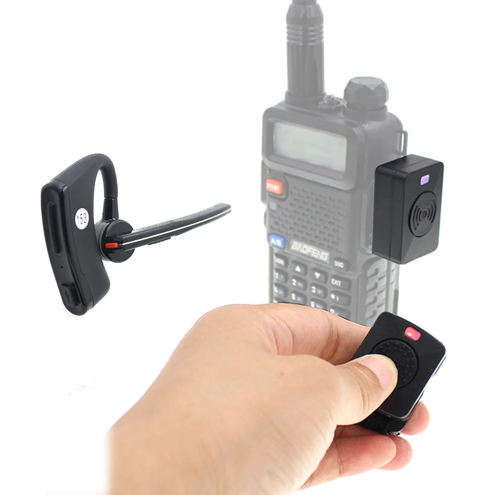 Walkie Talkie Wireless Hands-free PTT Bluetooth Headset Earphone For Baofeng UV-5R UV-82 HYT TC-610 IC-V8 Two Way Radio