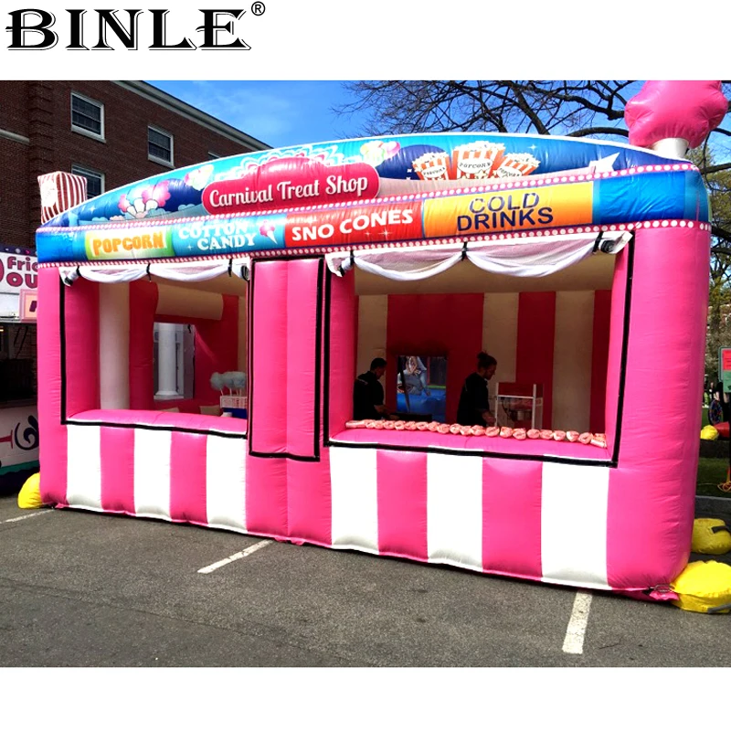 Doubled lightweight portable oxford inflatable concession stand carnival inflatable treat shop food ice cream drink bar