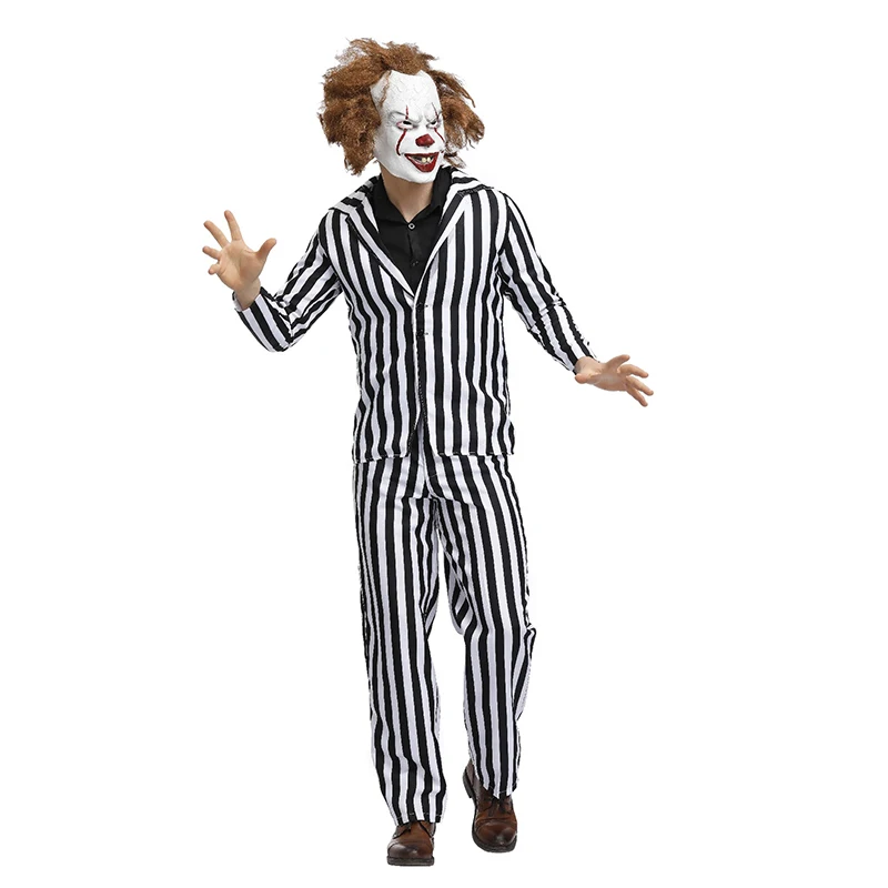 Stephen King's It Zombie Pennywise Костюмы Клоуна для косплея костюм для взрослых мужчин Хэллоуин террор клоун косплей для модной вечеринки наряд