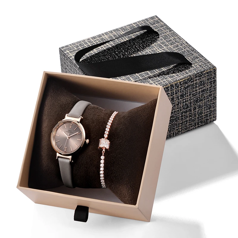 IBSO Crystal Bracelet Watches Set Female Rose Gold Quartz Watch Luxury Women Watch Bangle Set For Valentine's Gift Dropship