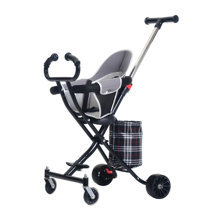 LazyChild 1-3 Years Folding Portable Baby Cart Baby Carriage Stroller Artifact Children Safety Seat Shopping Gift