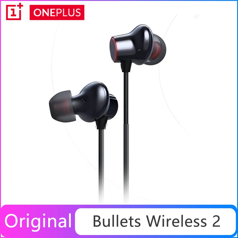 

Original OnePlus Bullets Wireless 2 Bluetooth Magnetic Control Mic In Ear Earphone Hybrid AptX Fast Charge For Oneplus 7 Pro 6T