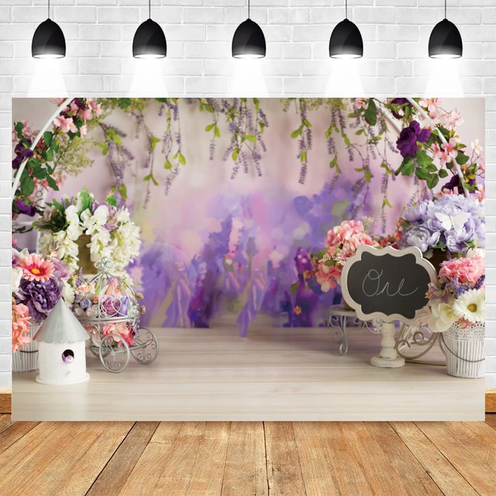 

Spring Flower Newborn Baby Shower Interior Wood Board Floor Birthday Backdrop Vinyl Portrait Photography Background Photophone