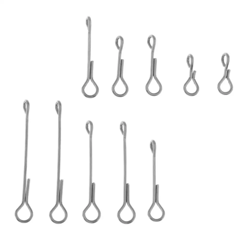 10pcs Stainless Steel Fish Skull Articulated Shank Fish Spine for Fly Tying DIY Fly Fishing Tool