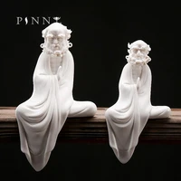 PINNY White Porcelain Dharma Master Decoration Statue Ceramic Crafts Decorative Zen Creative Ornaments Plaster Figures 1