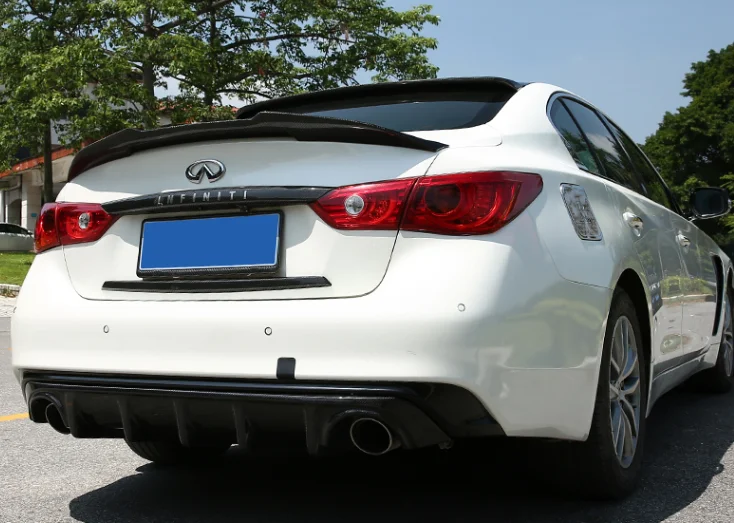 Для Infiniti Q50 Q50S спойлер psm Стиль губ крыла углеродное волокно задний багажник 2014 2015