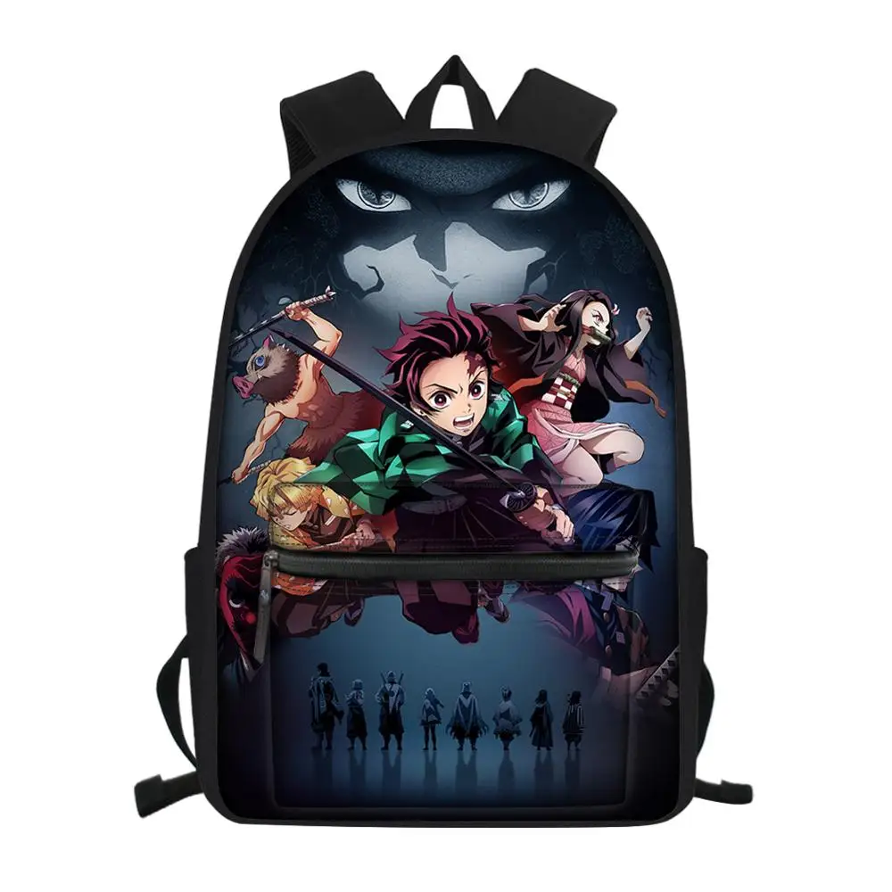 Demon Slayer: Kimetsu no Yaiba, школьная сумка для подростков, для мальчиков и девочек, дорожный рюкзак для ноутбука, для мужчин и женщин, Холщовая Сумка, сумка для книг, рюкзак