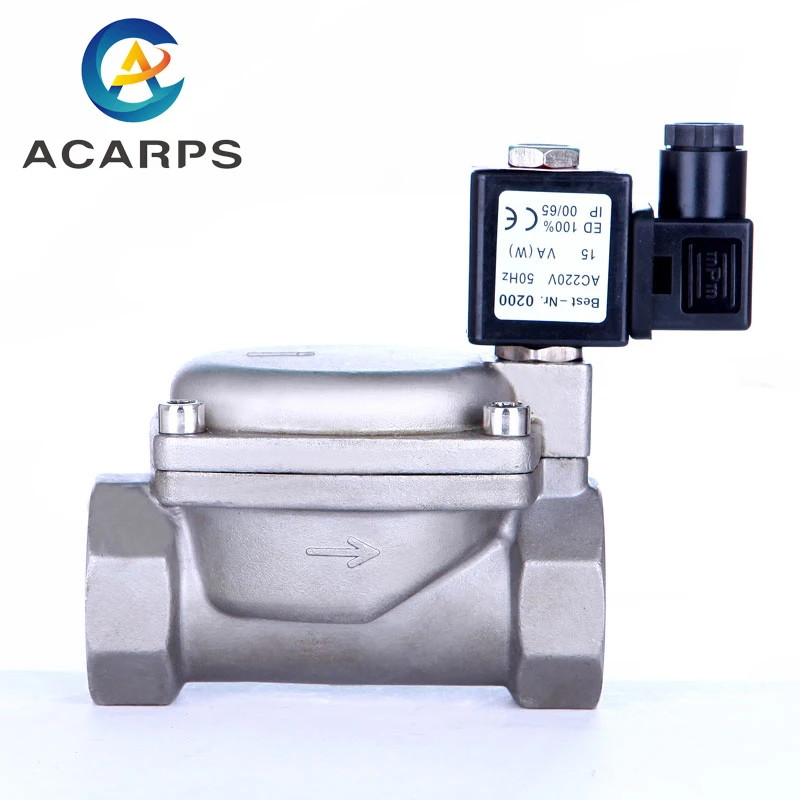 

1-1/2" High Pressure Normally Closed Stainless Steel Solenoid Valve 1.6Mpa 0927 Pilot Formula Solenoid Valve