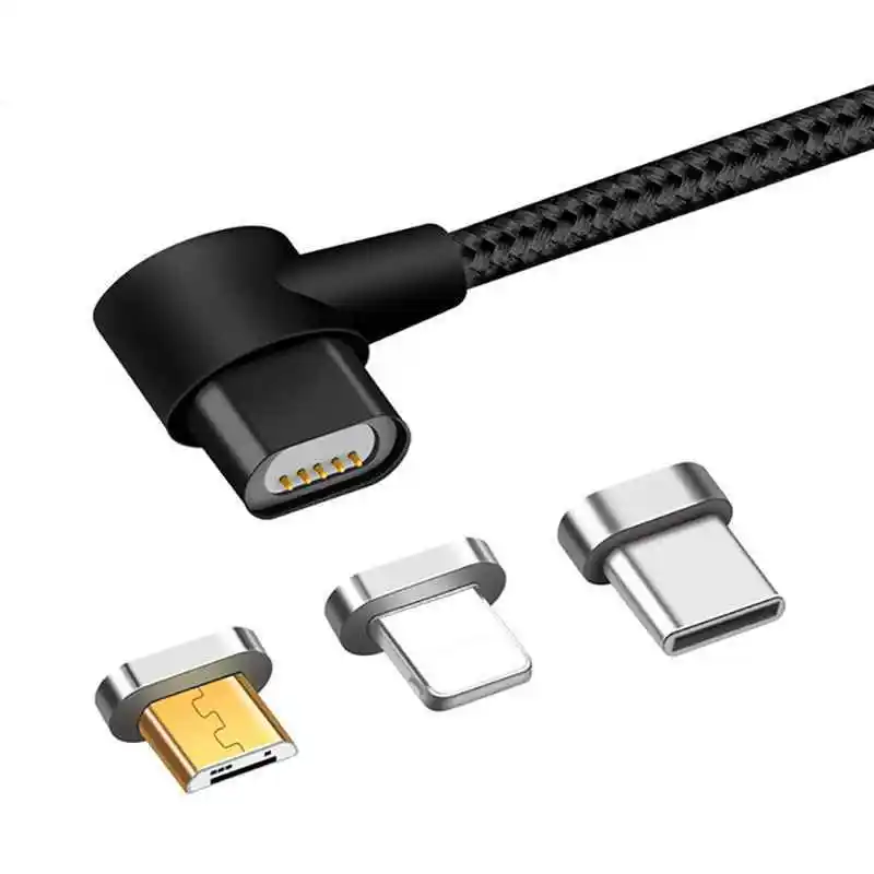 Sindvor 3 в 1 Магнитный кабель L Форма для iPhone 7 8X6 S Plus для Xiaomi Redmi 4x samsung S8 Note 8 Micro usb type C кабель для передачи данных - Цвет: 3in1 black
