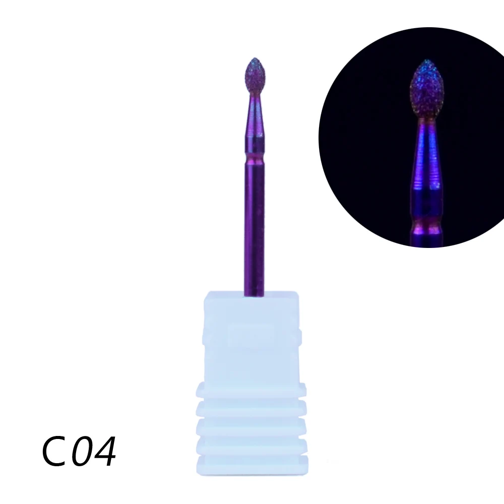 04 20 Types Milling Cutter For Manicure Nail Drill Rainbow Diamond Manicure Machine Pedicure Electric Nail Drill Bits Accessories - Цвет: 04