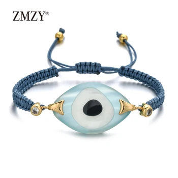 

ZMZY Luxury New Fashion Women Boho Ethnic Turkey Evil Eye Bracelet Handmade Cord Glass Crystal Beads Friendship Bracelets Gift
