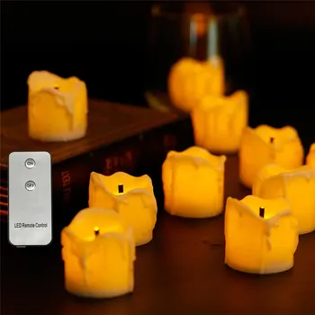 

Pack of 6 LED Flameless Candles With Remote,Battery Powered Electronic Fake Tealight Candles For Birthday Candles