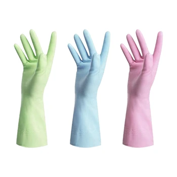 

Rubber Gloves-Latex Kitchen Cleaning Gloves Household Waterproof Dishwashing Living Large (3-Pack)