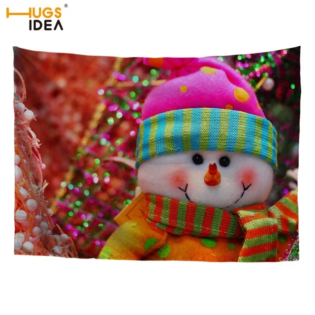 HM820 HUGSIDEA Merry Christmas Снеговик принт гобелен крутой зимний дизайн настенные висящие декорации украшения спальни коврики - Color: HM820