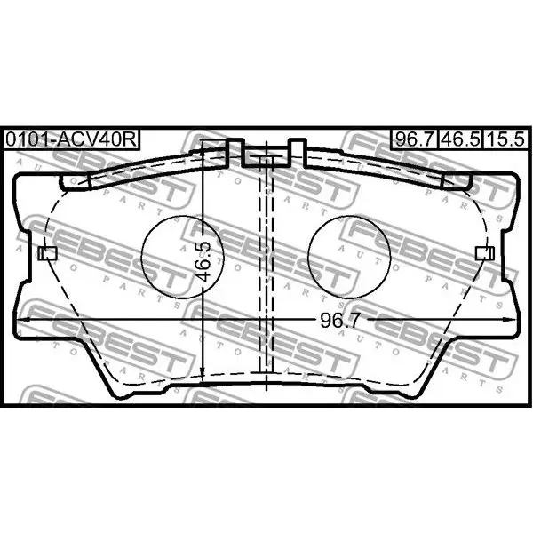 Комплект тормозных колодок, дисковый тормоз FEBEST 0101-ACV40R