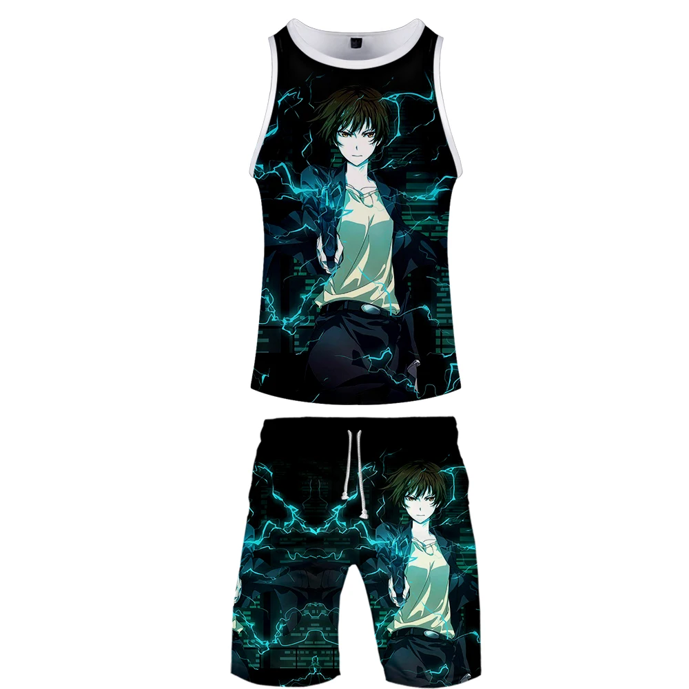 Psycho-Pass комплект из двух предметов майка и шорты Harajuku мужская майка уличная Psycho-Pass баскетбол без рукавов уличная