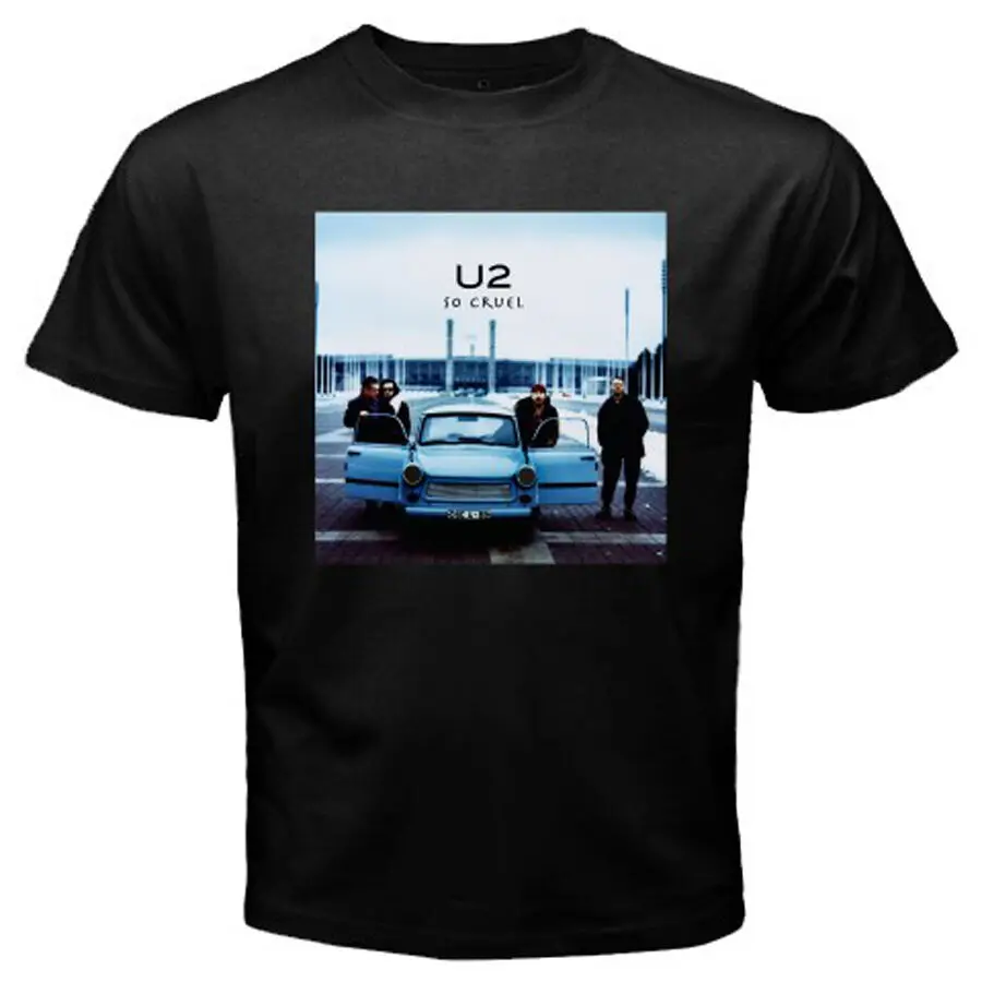 

New U2 So Cruel Rock Music Band Logo Mens Black T-Shirt Size S to 3XL