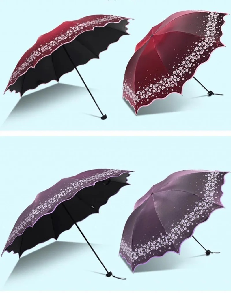 Цветочный зонтик женский складной китайский модный светильник с защитой от УФ-лучей для девочек, качественный зонт от солнца и дождя для женщин