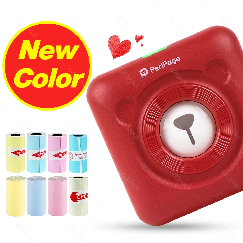 Peripage Rode A6 Mini Draagbare Thermische Bluetooth Pocket Photo Printer Ontvangst Draadloze Label Printer Pc Android Ios Mobiele