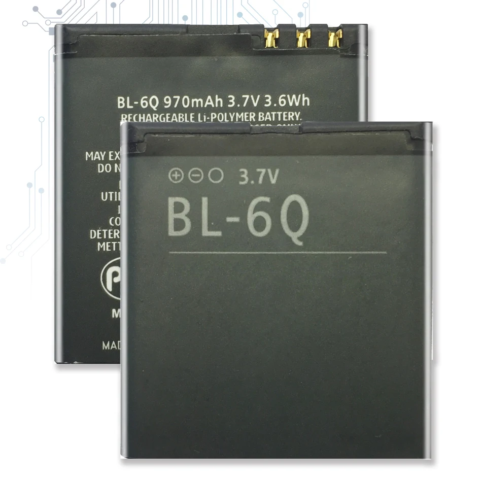 BL-6Q сменная батарея для Nokia 6700 Classic 6700C E51i N82 N81 E51 Bateria BL6Q / BL 6Q + номер отслеживания |