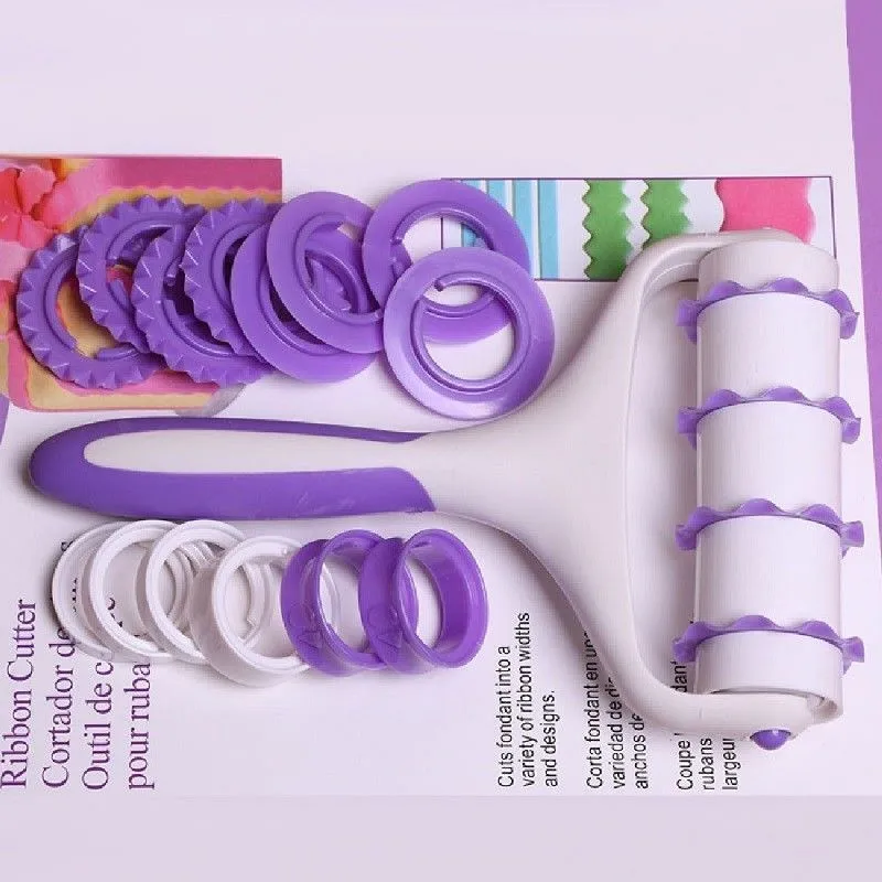 Для рельефной отделки тортов резак Sugarcraft инструмент торт Скалка тиснение ролик набор Инструменты для украшения торта