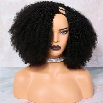 

Afro Kinky Curly Wigs For Black Women Human Hair Wigs GEM Hair Remy Mongolian U Part Wig Human Hair