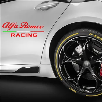 

1pcs Italy Flag RACING Car funny Stickers PVC Decal Styling for alfa romeo giulietta Giulia STELVIO 147 156 159 mito car Styling