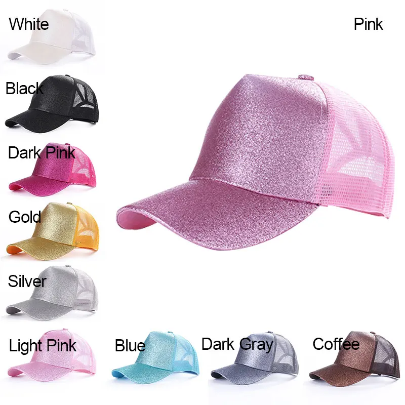 Модный спортивный женский хвостик Бейсболка Snapback хип-хоп Блестящий грязный булочка летняя шляпа для папы Защита от солнца Женский Регулируемый тренд