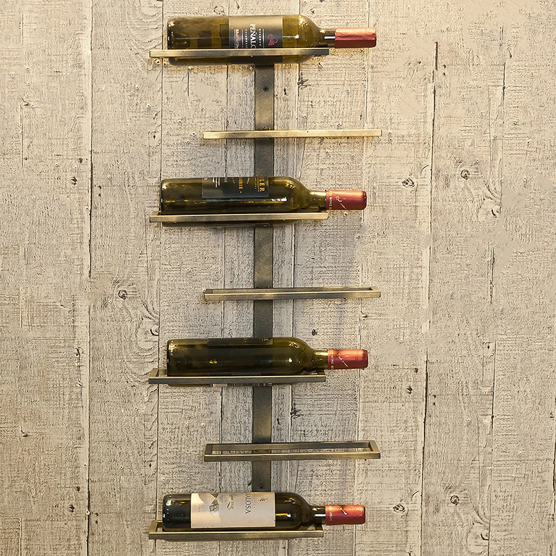 Nordic Ins Iron Wall Hanging Wine Rack Wine Cabinet Racks Simple Commercial Bar Wine Wall Decoration Wine Bottle Holder