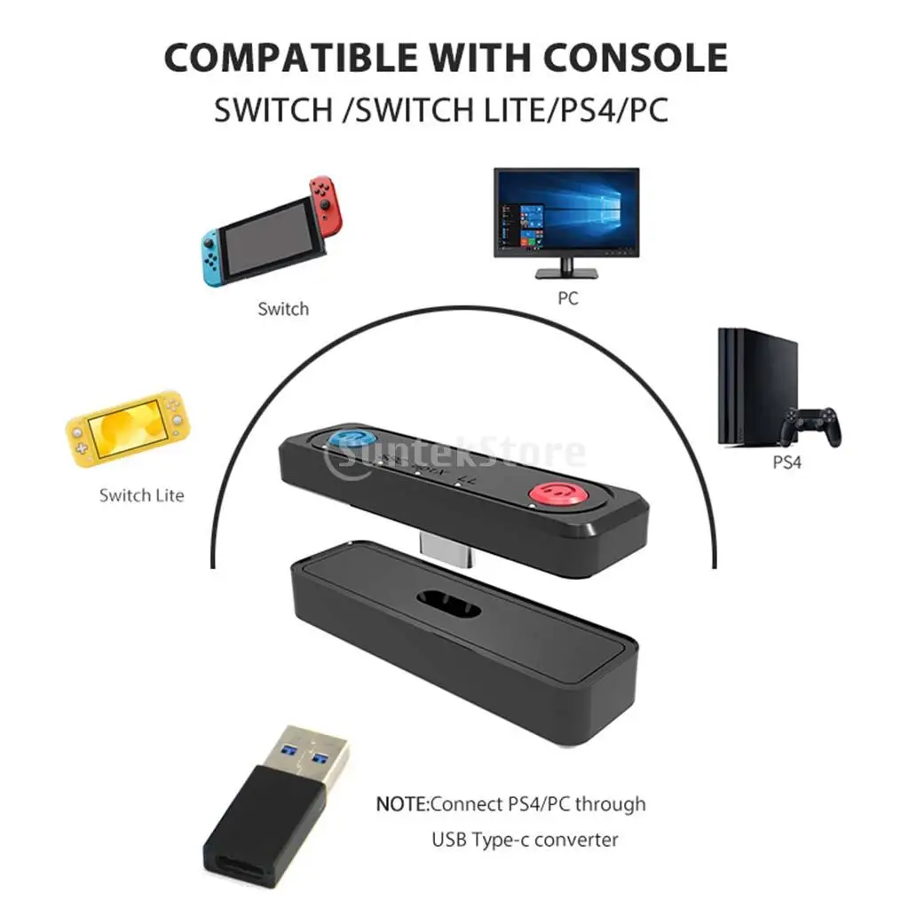 Wireless Bluetooth Audio Transmitter USB-C for Nintendo Switch/Switch Lite/PS4/PC 