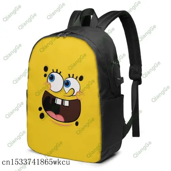 

Spongebob Squarepants Usb Backpack For Woman Man Children's Anime Sports Travel Custom Phone Charging Backpacks 2020