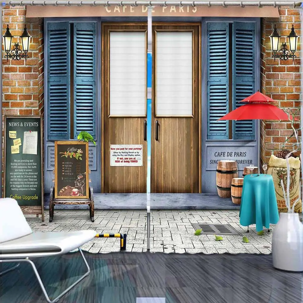 

European hotel bar entrance 3D Window Curtains Living Room bedroom Drapes Rideaux factory Customized size shower Shading cloth