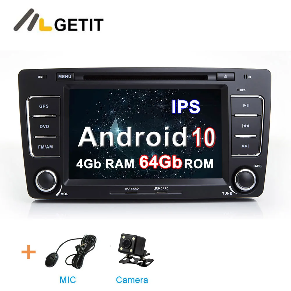 4G CAMERA Android 10 автомобильный DVD мультимедийный плеер радио для SKODA Octavia 2009-2012 с WiFi - Цвет: 4G CAMERA