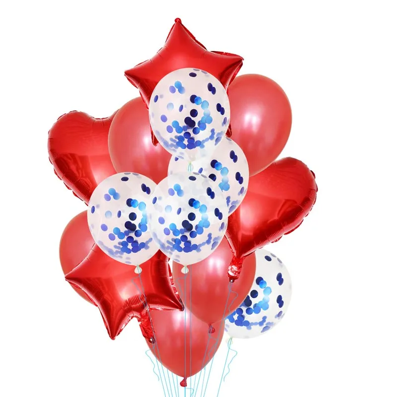 Близнецы вечерние 14 шт. шар из фольги в форме звезды синий розовый для вечеринки