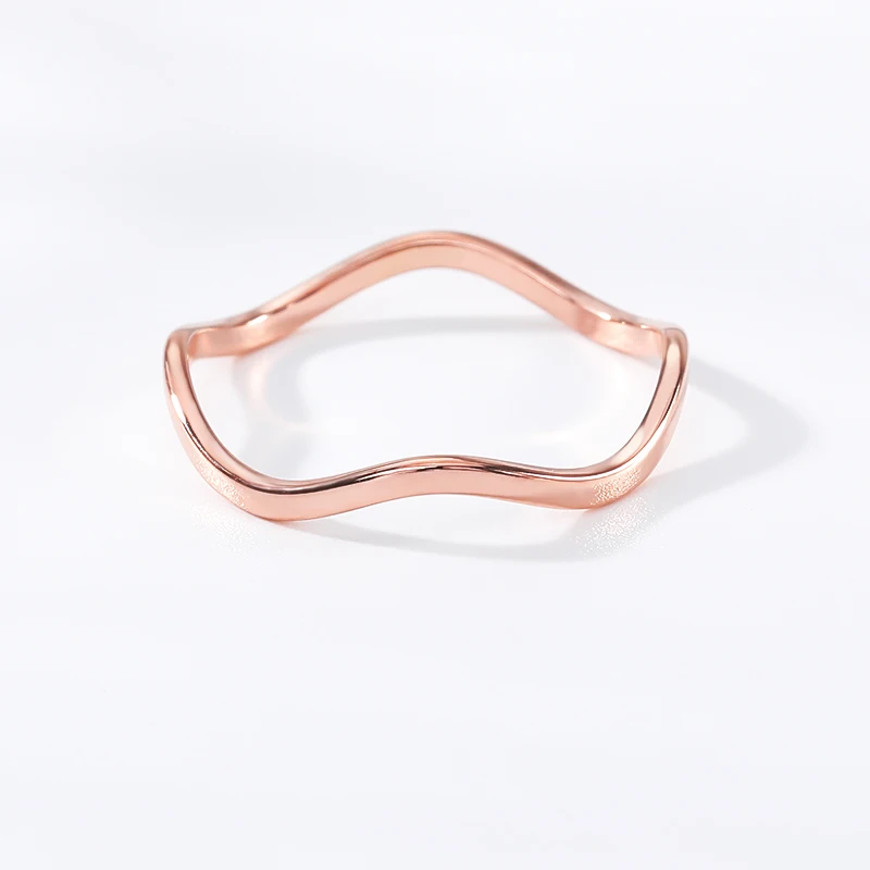 Женское кольцо из нержавеющей стали волнистые кольца для женщин модные ювелирные изделия розовое золото тонкий провод слинг подарки для лучшего друга BFF